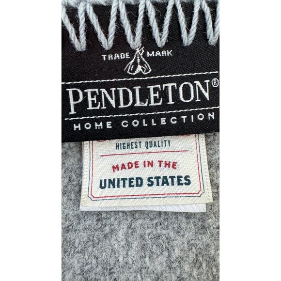 Pendleton Home 100% Wool Blanket – Gray – 64" x 92" – Like New - Picture 3 of 10